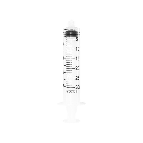 SOL-M 30mL Luer Slip Tip Syringe